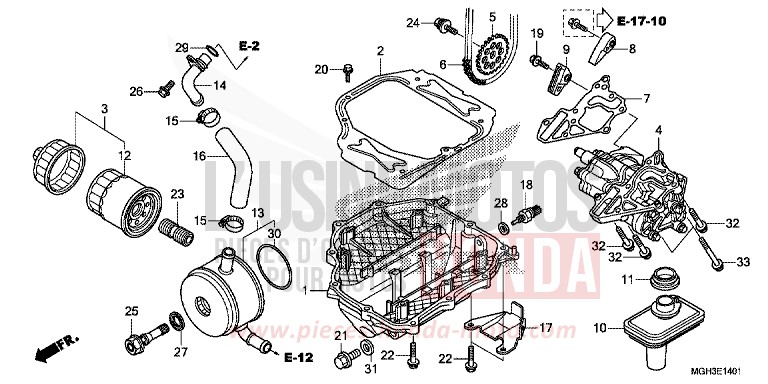 OIL PUMP (VFR1200XD) for VFR1200X Dual Clutch CANDY PROMINENCE RED (R342) from 2012